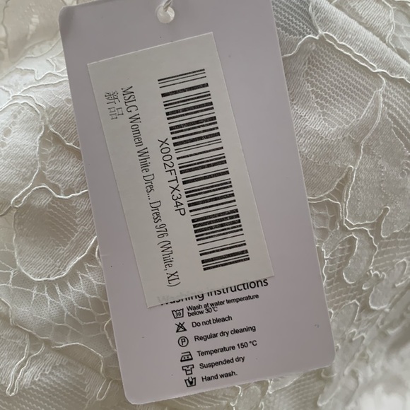 Mslg Round Neck V-Back Wedding Guest Floral Lace A Line Dress NEW - Picture 12 of 14